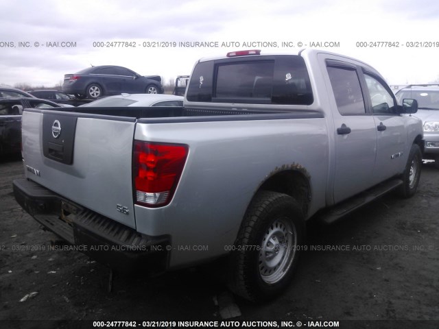 1N6AA07C68N326026 - 2008 NISSAN TITAN XE/SE/LE/PRO-4X SILVER photo 4