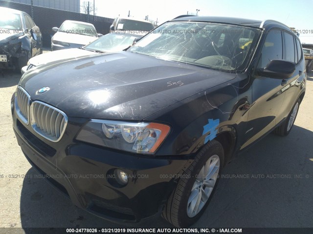 5UXWX9C51D0A23165 - 2013 BMW X3 XDRIVE28I BLACK photo 2