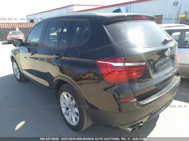 5UXWX9C51D0A23165 - 2013 BMW X3 XDRIVE28I BLACK photo 3