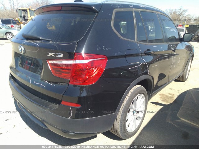 5UXWX9C51D0A23165 - 2013 BMW X3 XDRIVE28I BLACK photo 4