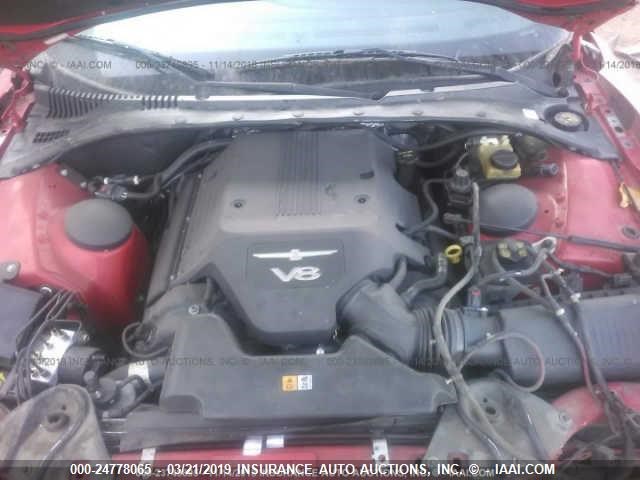 1FAHP60A45Y103513 - 2005 FORD THUNDERBIRD  RED photo 10