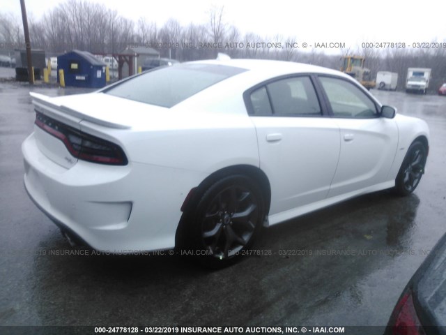 2C3CDXCT4KH552815 - 2019 DODGE CHARGER R/T WHITE photo 4