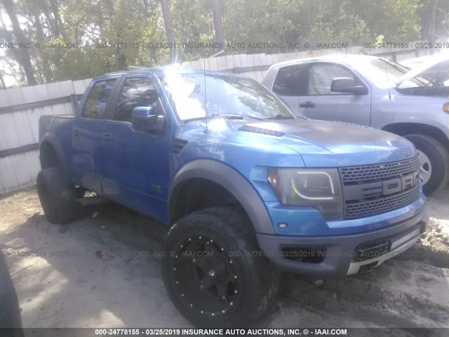 1FTFW1R62DFD37990 - 2013 FORD F150 SVT RAPTOR BLUE photo 1