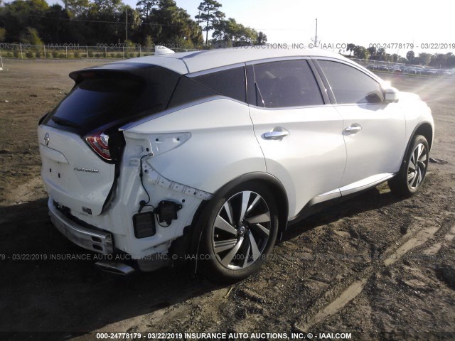 5N1AZ2MG6JN130734 - 2018 NISSAN MURANO S/SL/SV/PLATINUM WHITE photo 4