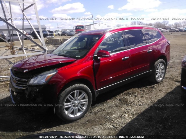 1GNKRGKD5DJ266418 - 2013 CHEVROLET TRAVERSE LT RED photo 2