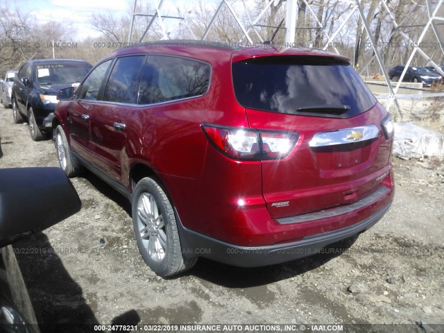 1GNKRGKD5DJ266418 - 2013 CHEVROLET TRAVERSE LT RED photo 3