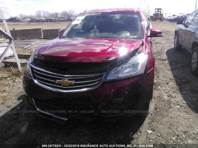 1GNKRGKD5DJ266418 - 2013 CHEVROLET TRAVERSE LT RED photo 6