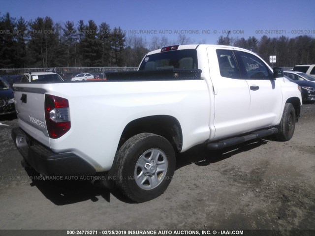 5TFUM5F16EX052752 - 2014 TOYOTA TUNDRA DOUBLE CAB SR/SR5 WHITE photo 4