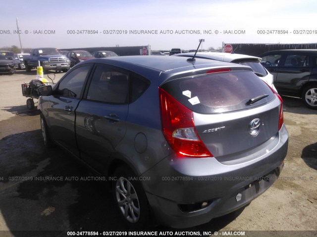 KMHCT5AE0EU161472 - 2014 HYUNDAI ACCENT GLS/GS GRAY photo 3