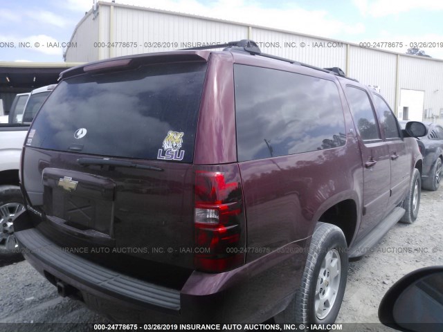 3GNFC16J28G208452 - 2008 CHEVROLET SUBURBAN BURGUNDY photo 4