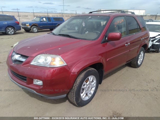 2HNYD18874H530761 - 2004 ACURA MDX TOURING RED photo 2