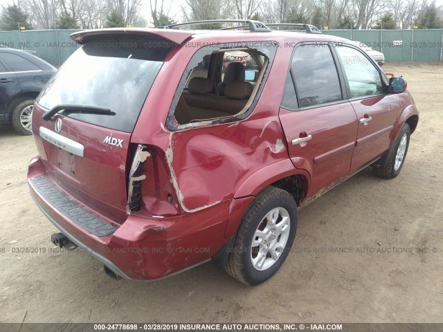 2HNYD18874H530761 - 2004 ACURA MDX TOURING RED photo 4