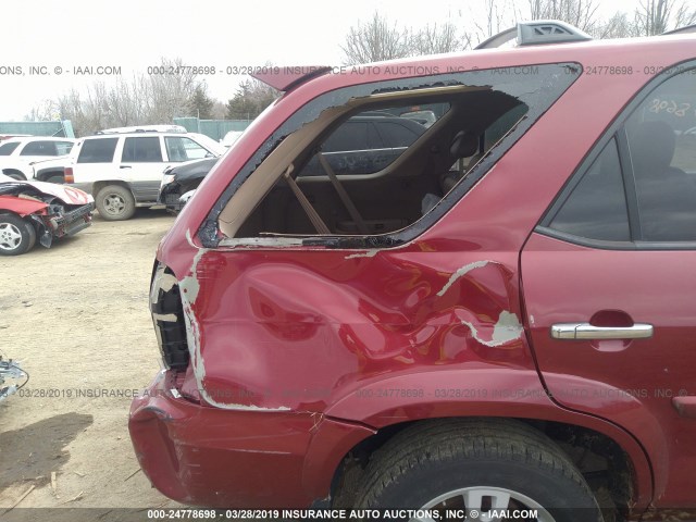 2HNYD18874H530761 - 2004 ACURA MDX TOURING RED photo 6