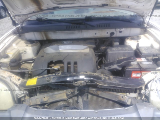 KM8SB12B03U354701 - 2003 HYUNDAI SANTA FE GL WHITE photo 10