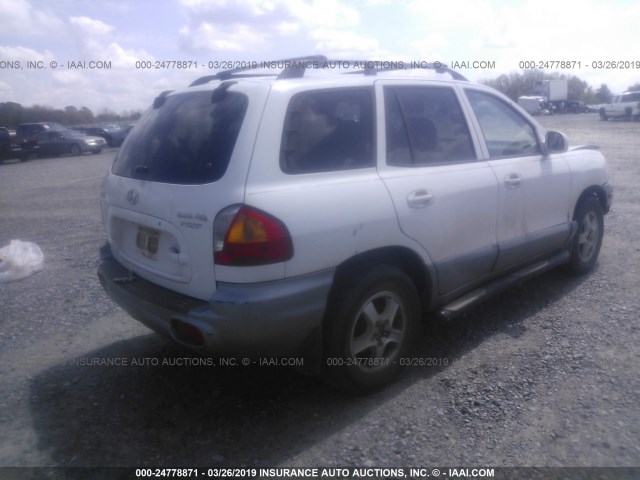 KM8SB12B03U354701 - 2003 HYUNDAI SANTA FE GL WHITE photo 4