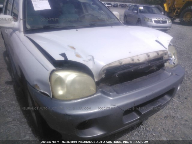 KM8SB12B03U354701 - 2003 HYUNDAI SANTA FE GL WHITE photo 6