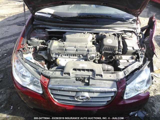 KMHDU46D69U811505 - 2009 HYUNDAI ELANTRA GLS/SE BURGUNDY photo 10