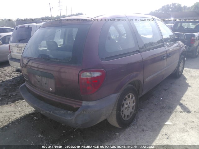 1C4GJ25B51B222203 - 2001 CHRYSLER VOYAGER BURGUNDY photo 4