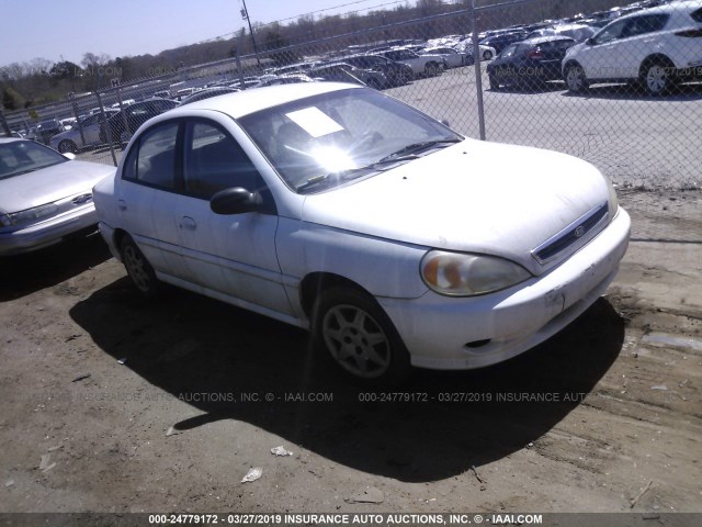 KNADC123826188656 - 2002 KIA RIO WHITE photo 1