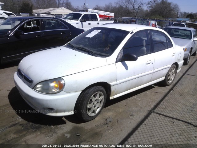 KNADC123826188656 - 2002 KIA RIO WHITE photo 2