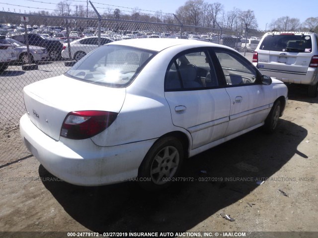 KNADC123826188656 - 2002 KIA RIO WHITE photo 4