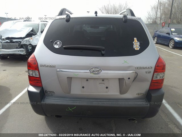 KM8JN72D75U051537 - 2005 HYUNDAI TUCSON GLS/LX SILVER photo 6