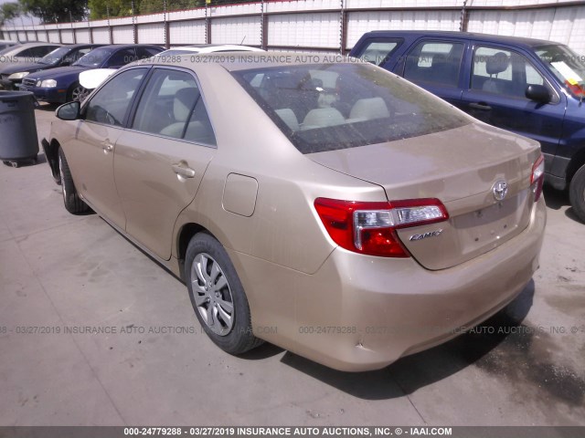 4T4BF1FK2CR191344 - 2012 TOYOTA CAMRY SE/LE/XLE GOLD photo 3
