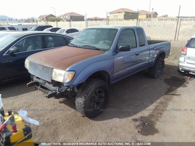 4TASN92N5XZ474521 - 1999 TOYOTA TACOMA XTRACAB PRERUNNER BLUE photo 2