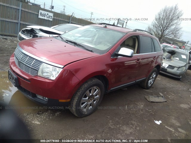 2LMDU88C27BJ27652 - 2007 LINCOLN MKX RED photo 2