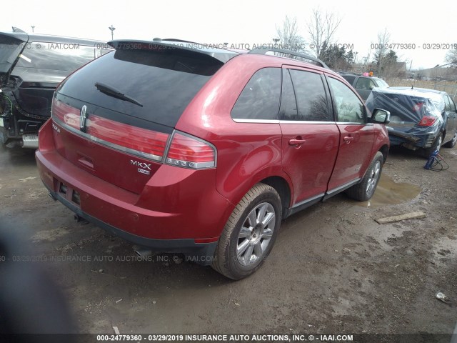 2LMDU88C27BJ27652 - 2007 LINCOLN MKX RED photo 4