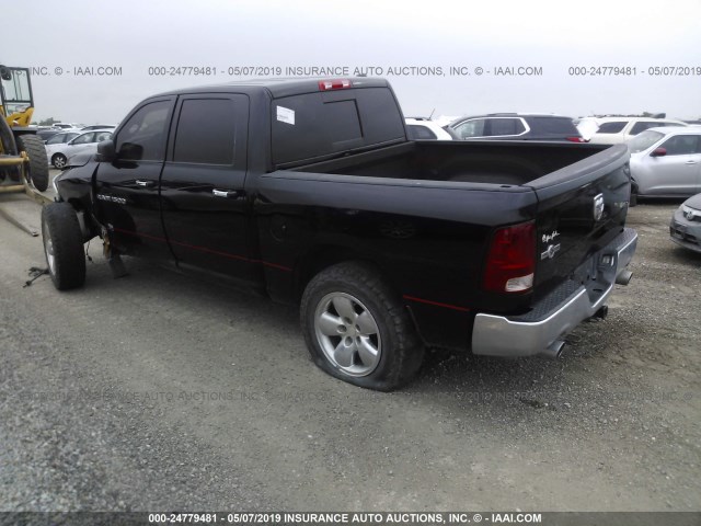 1C6RD6LTXCS179300 - 2012 DODGE RAM 1500 SLT BLACK photo 3