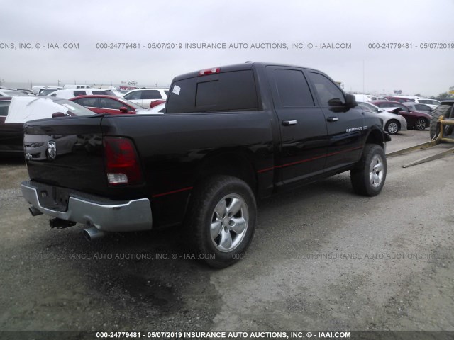 1C6RD6LTXCS179300 - 2012 DODGE RAM 1500 SLT BLACK photo 4