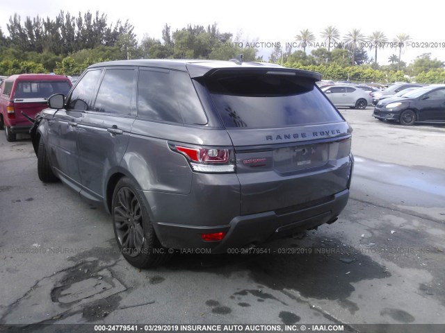 SALWR2EFXGA122130 - 2016 LAND ROVER RANGE ROVER SPORT SC GRAY photo 3