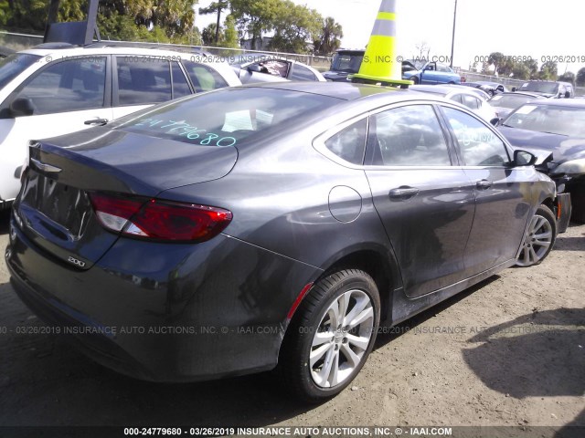 1C3CCCFB0GN186011 - 2016 CHRYSLER 200 LX GRAY photo 4