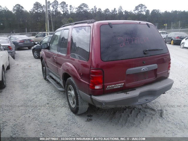 1FMYU60E43UC13418 - 2003 FORD EXPLORER SPORT RED photo 3