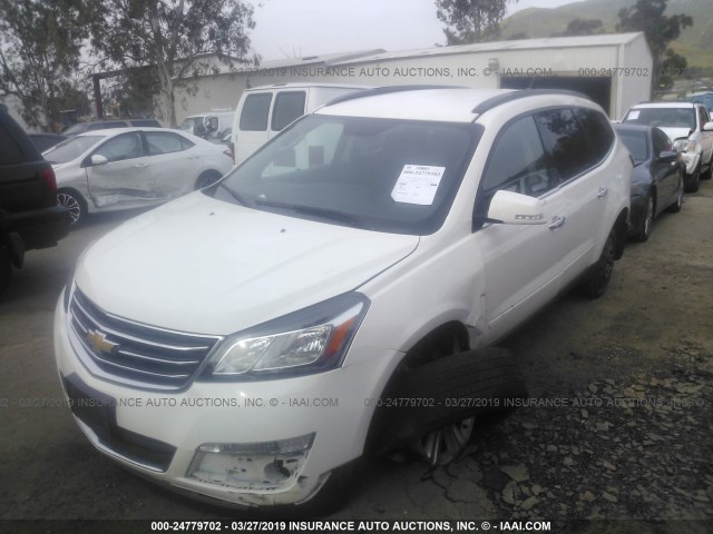 1GNKRGKD9EJ184242 - 2014 CHEVROLET TRAVERSE LT WHITE photo 2