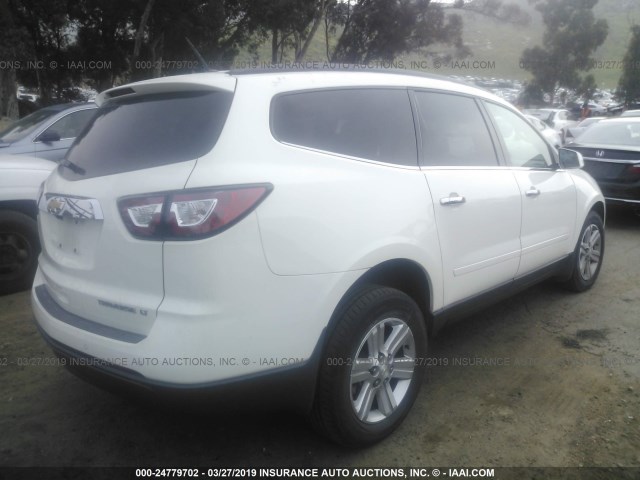 1GNKRGKD9EJ184242 - 2014 CHEVROLET TRAVERSE LT WHITE photo 4