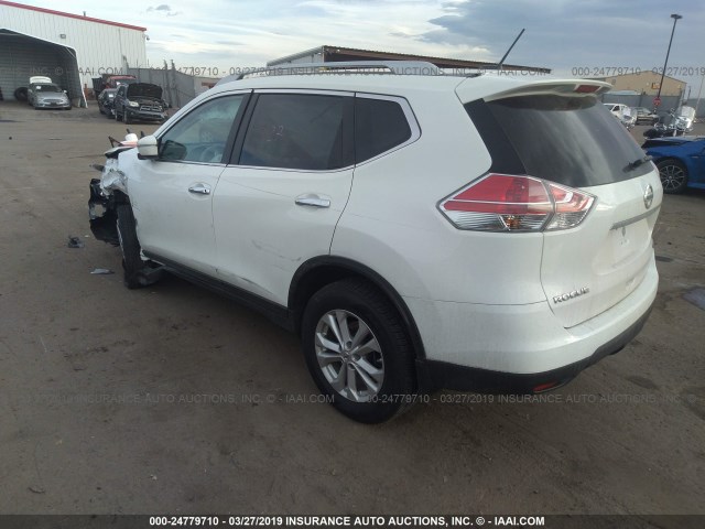 5N1AT2MV9FC838320 - 2015 NISSAN ROGUE S/SL/SV WHITE photo 3