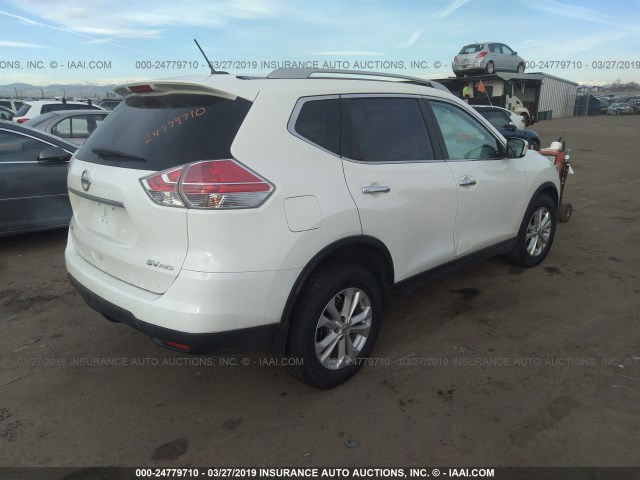 5N1AT2MV9FC838320 - 2015 NISSAN ROGUE S/SL/SV WHITE photo 4