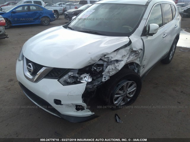 5N1AT2MV9FC838320 - 2015 NISSAN ROGUE S/SL/SV WHITE photo 6