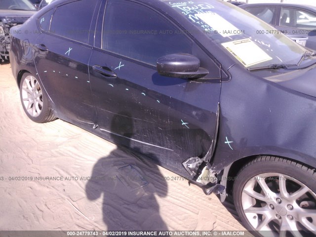 1C3CDFBAXDD183999 - 2013 DODGE DART SXT GRAY photo 6