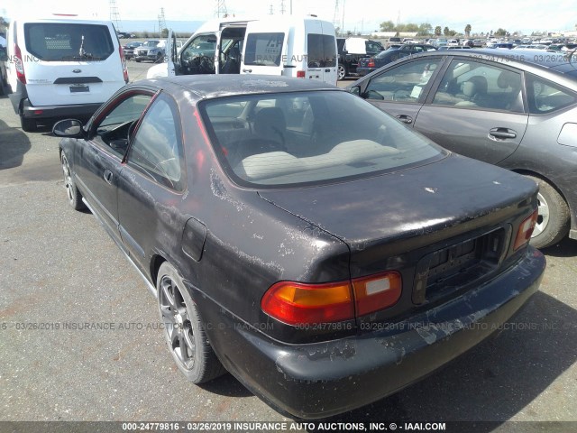 2HGEJ214XPH519290 - 1993 HONDA CIVIC DX BLACK photo 3