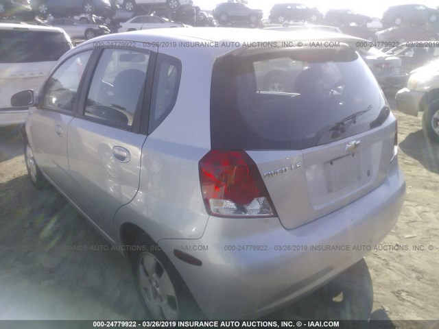 KL1TD66626B560056 - 2006 CHEVROLET AVEO LS SILVER photo 3