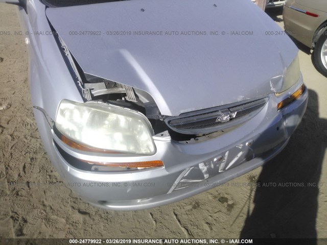 KL1TD66626B560056 - 2006 CHEVROLET AVEO LS SILVER photo 6