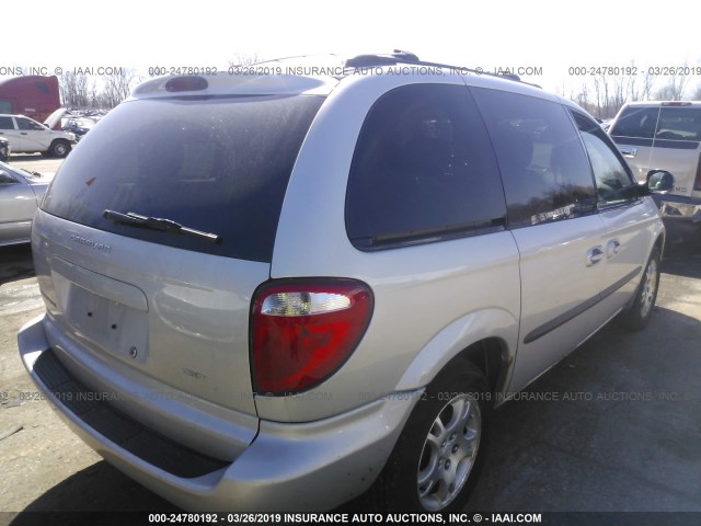 1D4GP45RX4B566074 - 2004 DODGE CARAVAN SXT SILVER photo 4