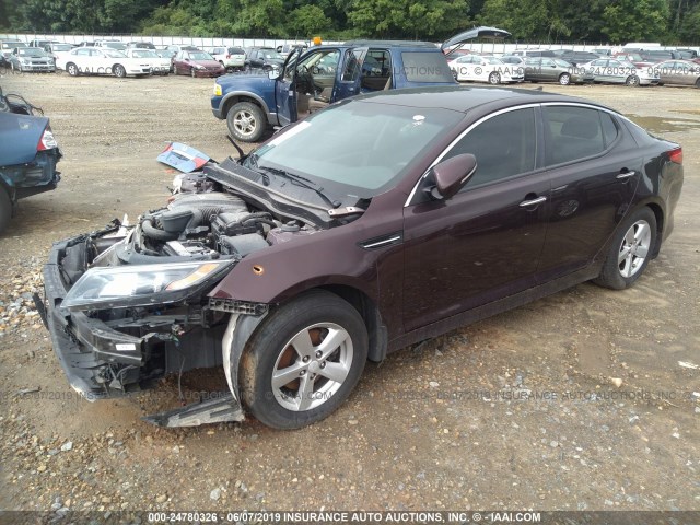 5XXGM4A7XFG466161 - 2015 KIA OPTIMA LX BURGUNDY photo 2