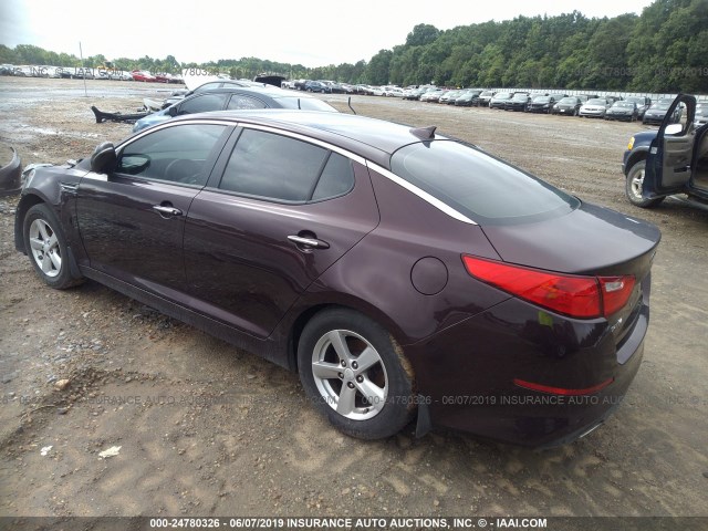 5XXGM4A7XFG466161 - 2015 KIA OPTIMA LX BURGUNDY photo 3