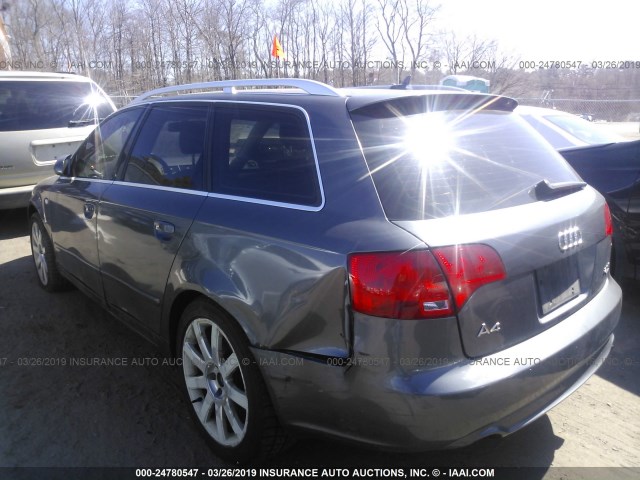 WAUKF78E98A169601 - 2008 AUDI A4 2.0T AVANT QUATTRO GRAY photo 3