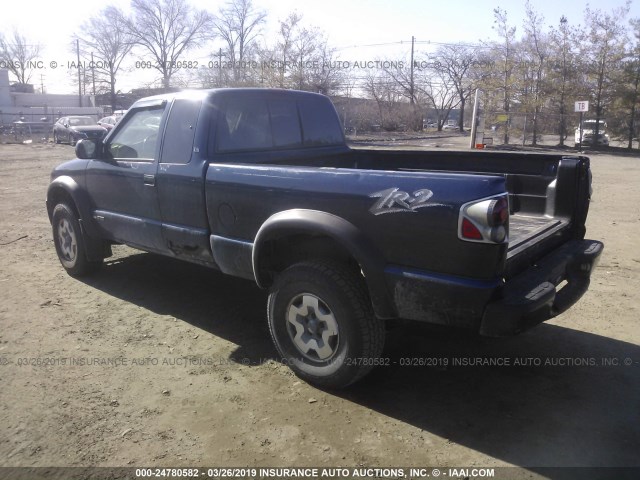 1GCCT19X138145595 - 2003 CHEVROLET S TRUCK S10 BLUE photo 3