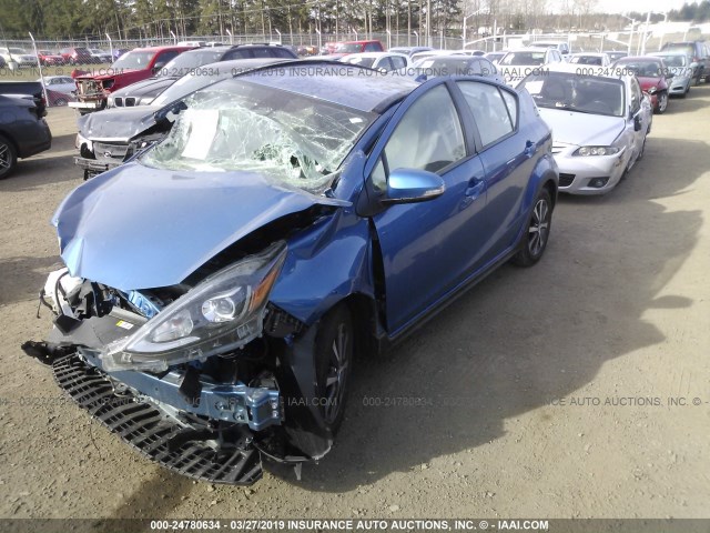 JTDKDTB36J1604010 - 2018 TOYOTA PRIUS C BLUE photo 2